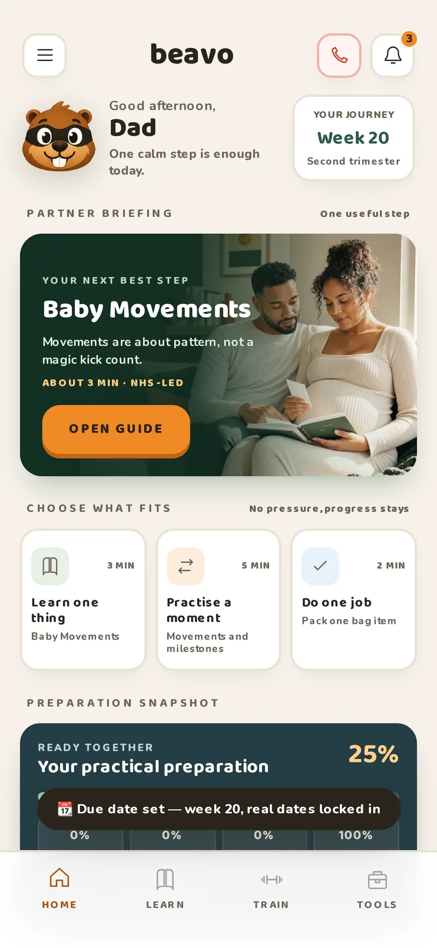 Beavo Home: a personal weekly briefing with a guide, practice and practical preparation